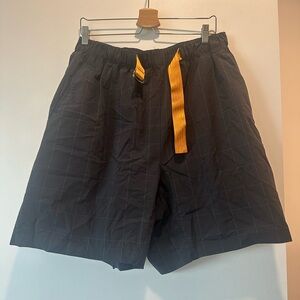 Nike Black Athletic Shorts with Yellow Detail